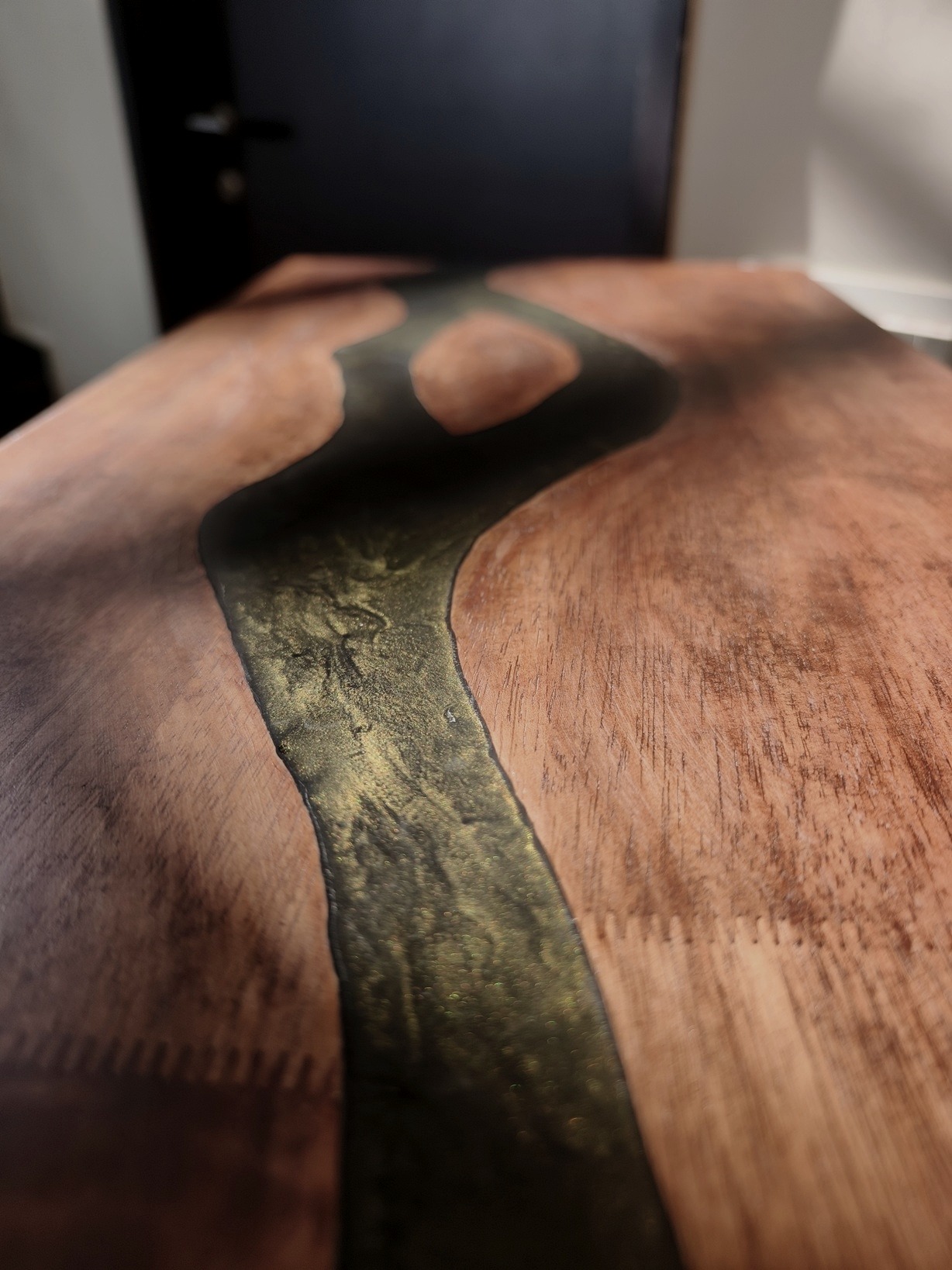 The Pebble Shoerack, epoxy river by Druvtara Studio